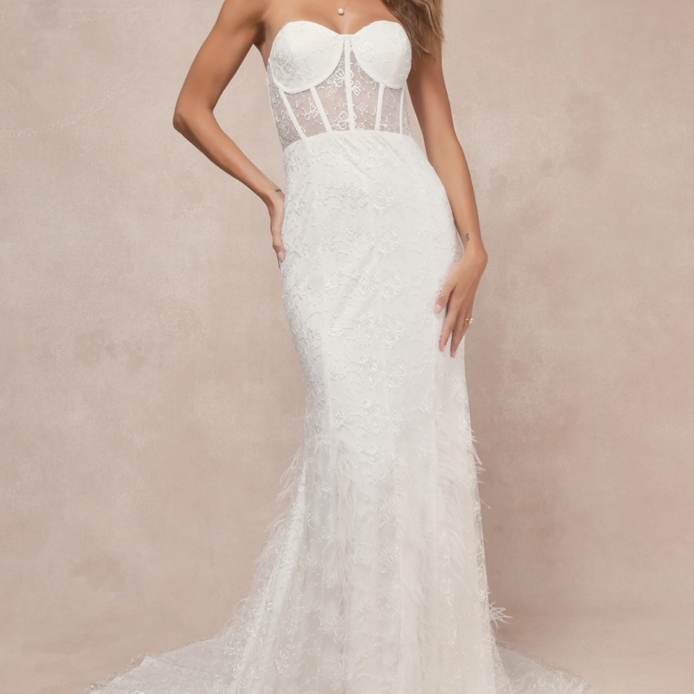 Lulu's White Lace Maxi Dress